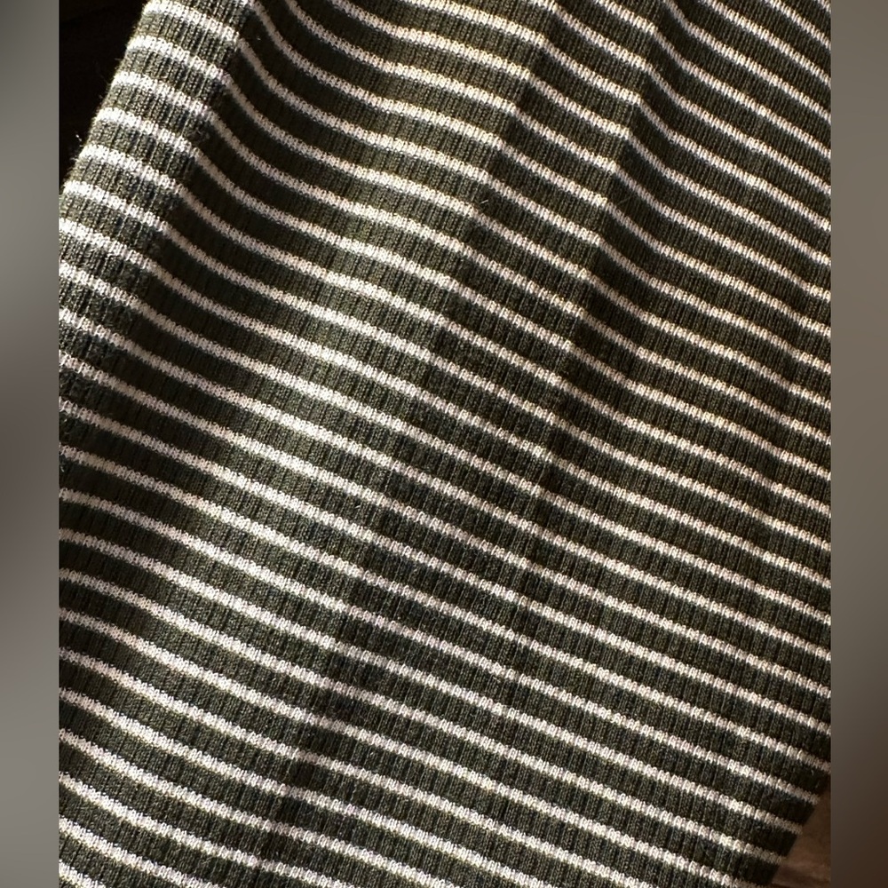 Pebble and Stone Olive & White Striped Button Down Tunic - Picture 3 of 5